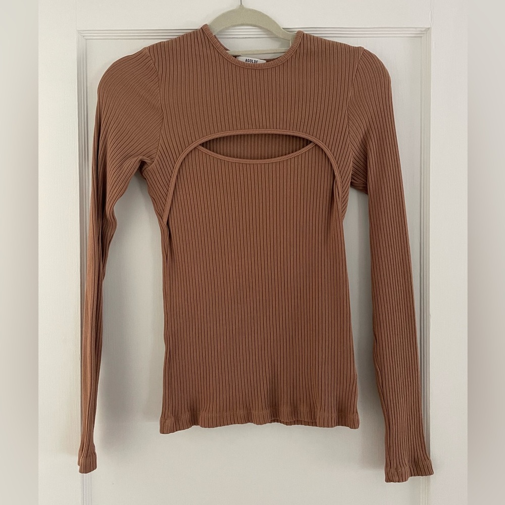 AGOLDE Lyza Cut Out Rib Top